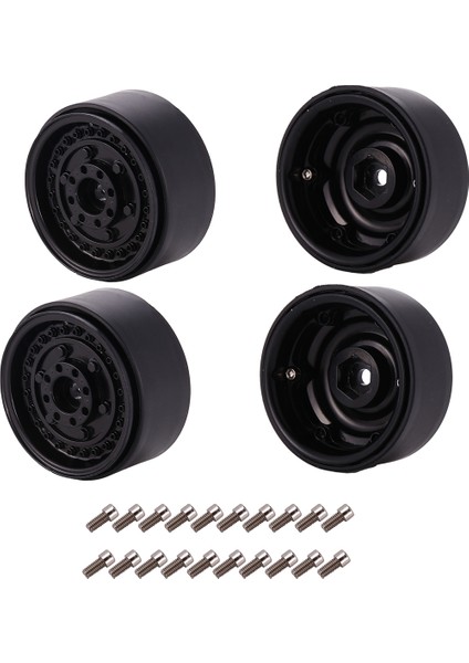 Adet Metal 1.9 Inç Beadlock Jant Göbeği 1/10 Rc Paletli Araba Eksenel SCX10 90046 Traxxas Trx4 Tf2 RC4WD D90, Siyah (Yurt Dışından)