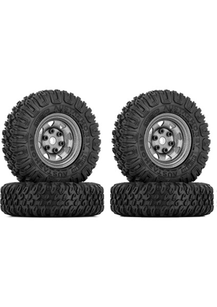 4 Adet 85MM 1.55 Metal Beadlock Jant Lastikleri Seti 1/10 Rc Paletli Araba Eksenel Yeti Jr RC4WD D90 Tf2 Tamiya, Titanyum (Yurt Dışından)