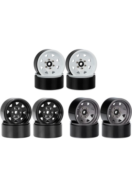 4 Adet 85MM 1.55 Metal Beadlock Jant Lastikleri Seti 1/10 Rc Paletli Araba Eksenel Yeti Jr RC4WD D90 Tf2 Tamiya, Titanyum (Yurt Dışından)