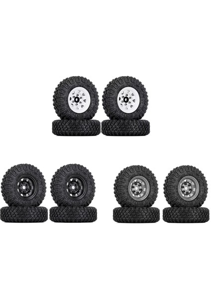4 Adet 85MM 1.55 Metal Beadlock Jant Lastikleri Seti 1/10 Rc Paletli Araba Eksenel Yeti Jr RC4WD D90 Tf2 Tamiya, Titanyum (Yurt Dışından)
