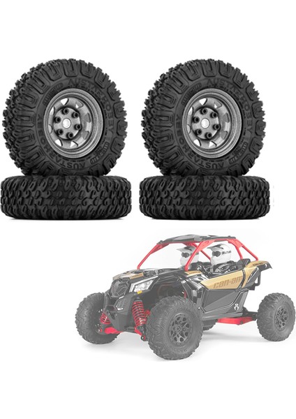 4 Adet 85MM 1.55 Metal Beadlock Jant Lastikleri Seti 1/10 Rc Paletli Araba Eksenel Yeti Jr RC4WD D90 Tf2 Tamiya, Titanyum (Yurt Dışından)