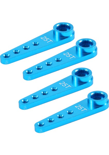 4 Adet 37MM 25T Metal Uzatma Direksiyon Servo Kolu Kornası Rc Araba Paletli Araçlar Parçaları, Mavi (Yurt Dışından)