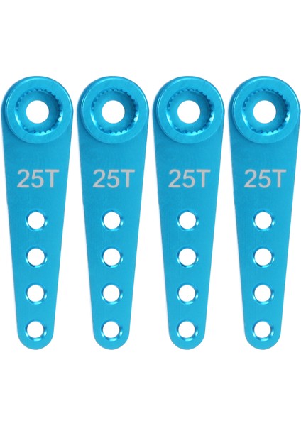 4 Adet 37MM 25T Metal Uzatma Direksiyon Servo Kolu Kornası Rc Araba Paletli Araçlar Parçaları, Mavi (Yurt Dışından)