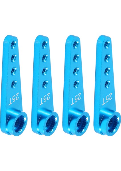 4 Adet 37MM 25T Metal Uzatma Direksiyon Servo Kolu Kornası Rc Araba Paletli Araçlar Parçaları, Mavi (Yurt Dışından)