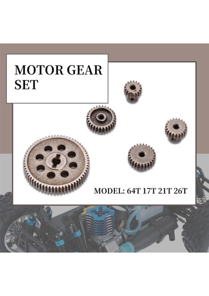 Diferansiyel Ana Metal Mahmuz Dişlisi 64T 17T 21T 26T Motor Dişlisi Rc Araba Parçası Hsp 1/10 Rc Araba Kamyonu Için 94111 (Yurt Dışından)
