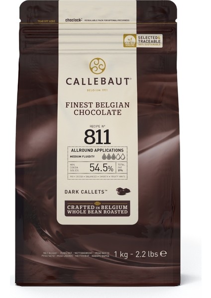 811 Bitter Kuvertür Drop Çikolata 1 Kg