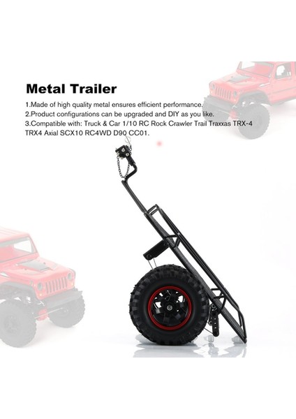 Metal Römork Araba Hopper Trail Axial SCX10 Traxxas Trx4 RC4WD D90 Redcat Tamiya 1/10 Rc Paletli Araba Dıy Parçaları (Yurt Dışından)
