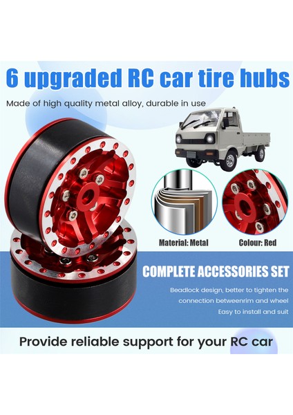 6 Adet Yükseltilmiş Rc Araba Lastik Göbeği Wpl 1/16 Rc Araba Jjrc Feiyu Rc Araba Yükseltilmiş Parçalar Rc Araba Aksesuarları (Yurt Dışından)