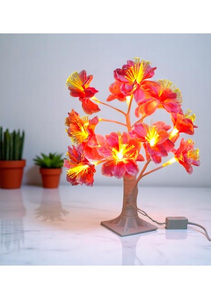 Dekoratif Led'li Çiçek Lamba - 35 cm