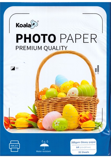 Epson 103 L3210 Fotoğraf Kağıdı A4 Premium Parlak Çift Taraflı 200 gr 20 Adet