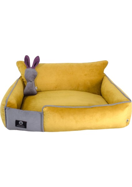 Luxury Premium Lux Seri Iç Mekan Fermuarlı Yıkanabilir Kedi ve Köpek Yatağı (80*100CM) Xlarge 1 Adet