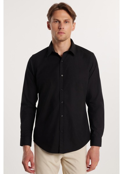 Slim Fit Dar Kesim Tery Cotton Erkek Gömlek fırsatları