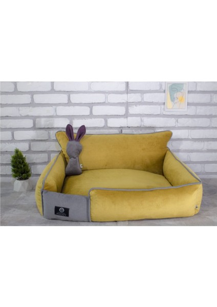 Luxury Premium Lux Seri Iç Mekan Fermuarlı Yıkanabilir Kedi ve Köpek Yatağı (80*100CM) Xlarge 1 Adet