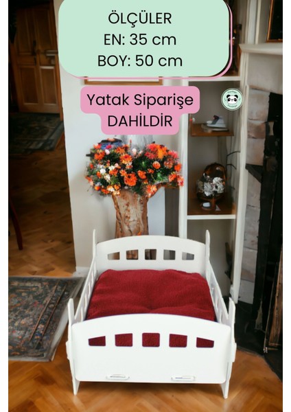 Luxury Kedi Yatağı Ahşap Beyaz Renk Model 2 1 Adet