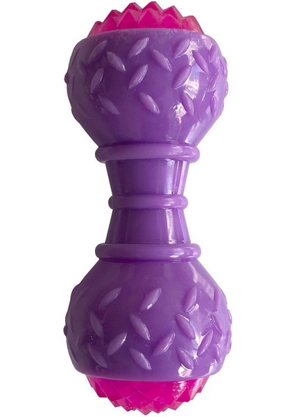 Luxury Çok Renkli Aktivite Sesli ve Işıklı Köpek Oyuncak Dumbel 5X15 cm Mor 1 Adet