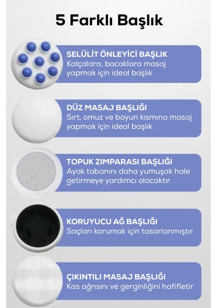 5 Başlıklı Tüm Vücut Masaj Aleti modelleri