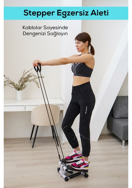 Stepper yürüyüş ve egzersiz aleti - crossstep fitness, spor kardiyo, direnç bantlı, dijital monitörlü fiyatları