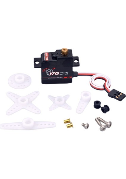17G 3.5kg Metal Gear Dijital Servo ve Metal Servo Kolu S0017M Wpl C14 C24 Mn D90 MN99S Rc Araba Yükseltme Parçaları,4 (Yurt Dışından)