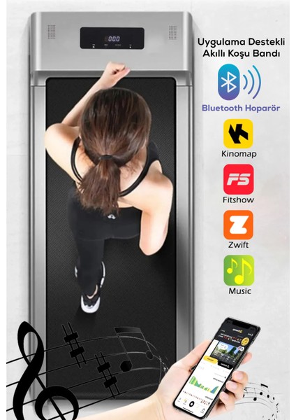 Koşu ve Yürüme Bandı- Bluetooth Destekli, Uzaktan Kumandalı ve Uygulama Kontrollü