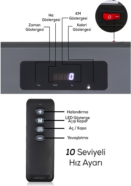 Koşu ve Yürüme Bandı- Bluetooth Destekli, Uzaktan Kumandalı ve Uygulama Kontrollü