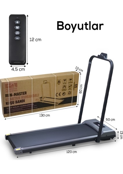 Koşu ve Yürüme Bandı- Bluetooth Destekli, Uzaktan Kumandalı ve Uygulama Kontrollü