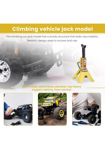 3 Ton Ölçekli Kriko Modeli Aks Standı Kaldırma Oyuncakları Ağır Hizmet Destek Aracı Zemin Cırcırı Trx4 D90 CC01 1:10 Rc Sarı (Yurt Dışından)