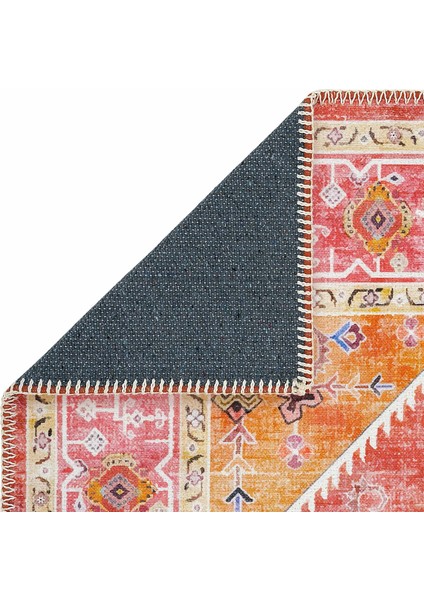 Beylerbeyi By 837 Pembe Halı Etnik Desenli Otantik Ev Salon Halısı Yıkanabilir Dokuma Şönil Halı