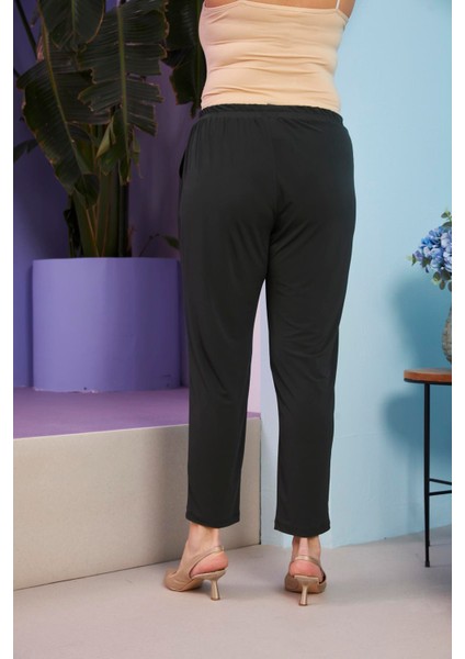 Beli Lastikli Boru Paça Büyük Beden Haki Pantolon fırsatları