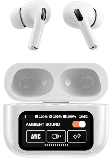 Tt Castu A9 Pro Anc Kavuçuklu Kulak Içi Akıllı Ekranlı Bluetooth Kablosuz Kulaklık