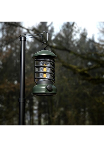 Vintage Glamping Kamp Lambası 300 Lümen Green