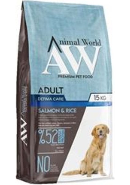 Luxury World Derma Somonlu ve Pirinçli Yetişkin Köpek Maması 15KG ( 1 Adet ) 1 Adet
