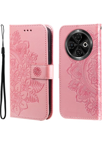 Tecno Spark 30C 4g Pu Deri Cüzdan Çiçekli Telefon Kılıfı (Yurt Dışından)