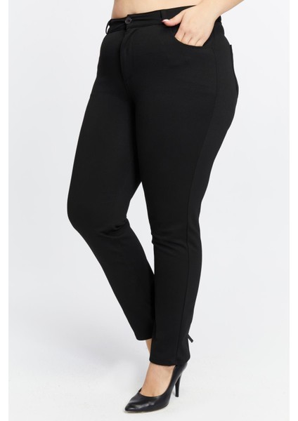 Büyük Beden Çelik Örme Pantolon Siyah fiyatları