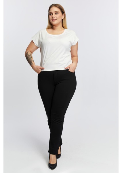 Büyük Beden Çelik Örme Pantolon Siyah indirimleri