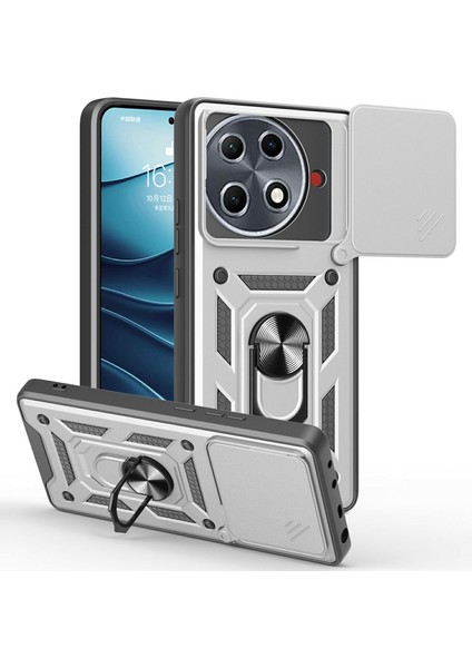 Tecno Camon 30S Pro 4g Pc+Tpu Kickstand Telefon Kapağı, Slayt Kamera Kapaklı (Yurt Dışından)