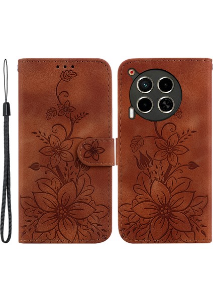 Tecno Camon 30 Cüzdan Kılıfı Çizilmez Deri Telefon Kapağı (Yurt Dışından)