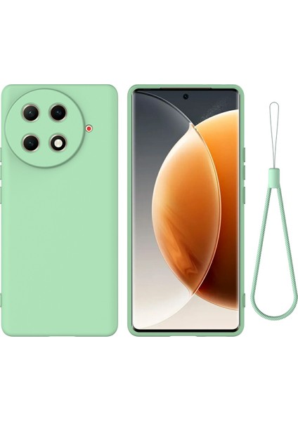 Tecno Camon 30S Pro 4g / 30S 4g El Kayışı ile Sıvı Silikon Çizilmez Telefon Kılıfı (Yurt Dışından)