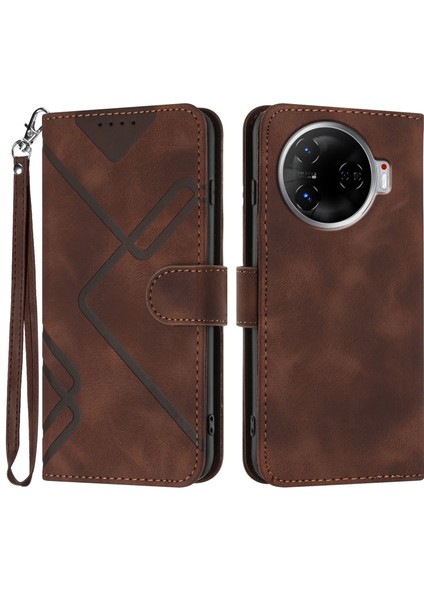Tecno Camon 30 Cüzdan Kart Yuvaları Geometri Deri Telefon Kapağı (Yurt Dışından)
