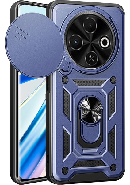 Tecno Spark 30C 4g Pc+Tpu Kickstand Telefon Kapağı, Slayt Kamera Kapaklı (Yurt Dışından)