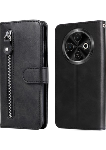 Tecno Spark 30C 4g Fermuar Cüzdan Buzağı Dokusu Pu Deri Telefon Kapağı (Yurt Dışından)