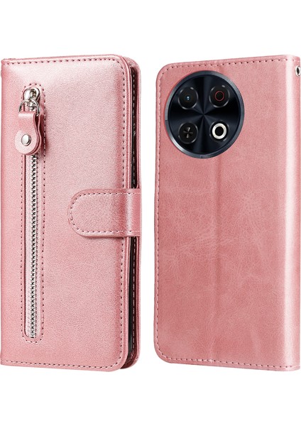 Tecno Spark 30 Pro 4g Fermuar Cüzdan Buzağı Dokusu Pu Deri Telefon Kapağı (Yurt Dışından)