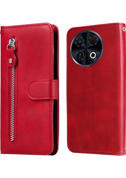 Tecno Spark 30 Pro 4g Fermuar Cüzdan Buzağı Dokusu Pu Deri Telefon Kapağı (Yurt Dışından)