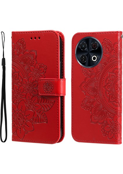 Tecno Spark 30 Pro 4g Pu Deri Cüzdan Çiçekli Telefon Kılıfı (Yurt Dışından)