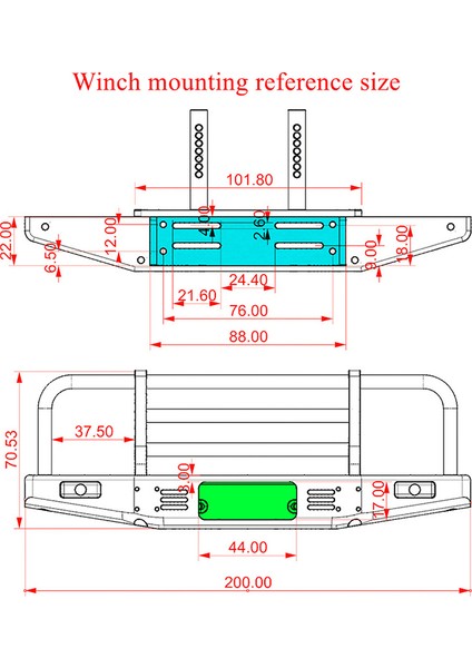 Trx4 SCX10 Iı 90046 90047 Metal Ön Tampon 1/10 Rc Paletli Araç Traxxas Trx4 Için Ön Tampon (Yurt Dışından)