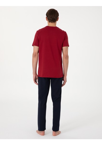 Erkek Bordo Kısakol Pijama Takımı 50314415-900