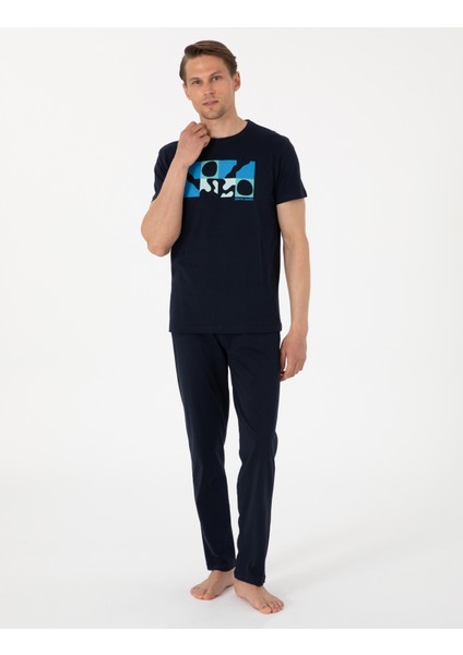 Erkek Lacivert Kısakol Pijama Takımı 50314389-200