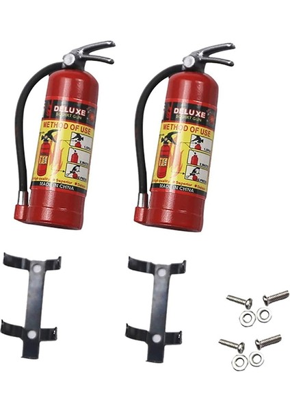 2 Adet Simülasyon Mini Yangın Söndürücü 1/10 Rc Paletli Araba Eksenel SCX10 Traxxas Trx4 RC4WD D90 Dekorasyon Parçaları, Kırmızı (Yurt Dışından)
