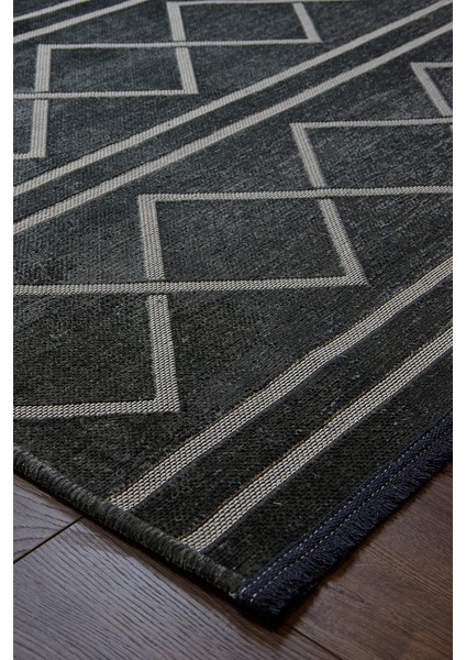 5077 Vals/ Yıkanabilir Kilim /kaymaz Taban Kilim / Mutfak Için Kilim/ Koridor Için Kilim/antrasit/kilim indirimleri