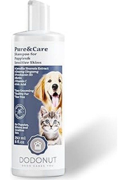 Dodonut Pure&care Hassas Cilt ve Yavru Kedi Köpek Şampuanı, 250 ml 1 Adet