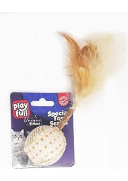 PF-4062 Playfull Ahşap Hasır Tüylü Kedi Oyuncağı 17 cm 1 Adet
